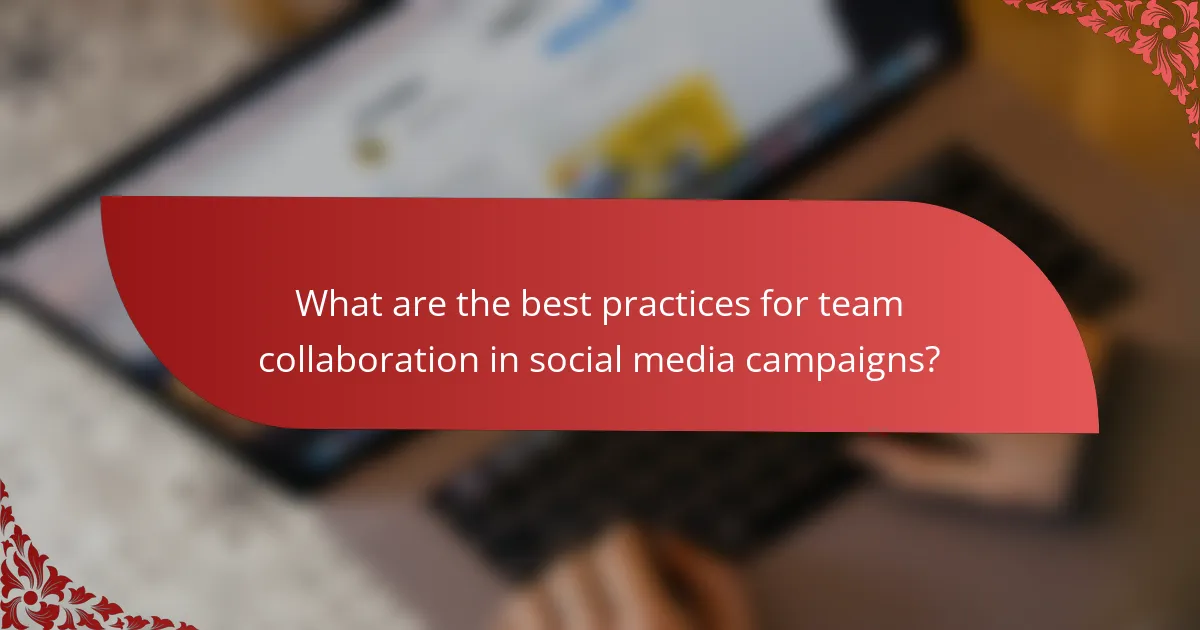 What are the best practices for team collaboration in social media campaigns?