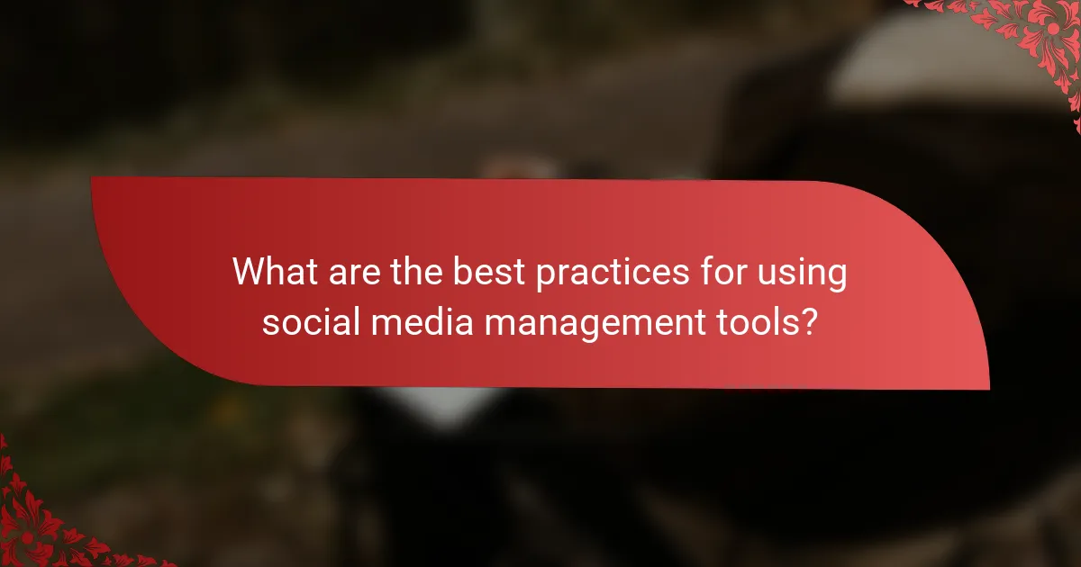 What are the best practices for using social media management tools?